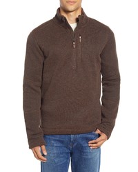 Pull à col à fermeture éclair en polaire marron