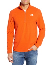 Pull à col à fermeture éclair en polaire orange