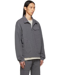 Pull à col à fermeture éclair gris foncé Helmut Lang