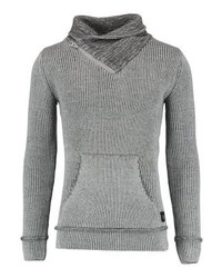 Pull à col à fermeture éclair gris INDICODE JEANS