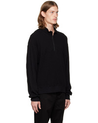 Pull à col à fermeture éclair noir Cotton Citizen