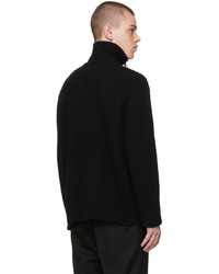 Pull à col à fermeture éclair noir Solid Homme