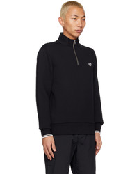 Pull à col à fermeture éclair noir Fred Perry