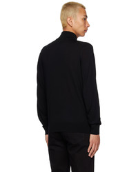 Pull à col à fermeture éclair noir Zegna