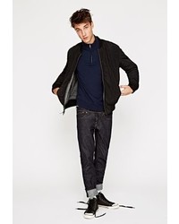 Pull à col à fermeture éclair noir Pepe Jeans