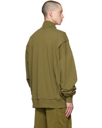 Pull à col à fermeture éclair olive A. A. Spectrum