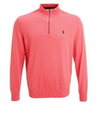 Pull à col à fermeture éclair rouge Ralph Lauren
