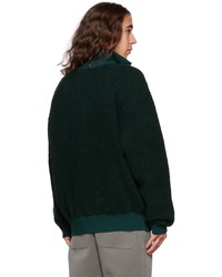 Pull à col à fermeture éclair vert foncé Jacquemus