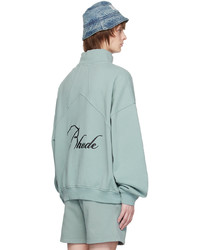 Pull à col à fermeture éclair vert menthe Rhude