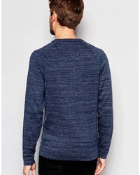 Pull à col boutonné bleu marine Esprit