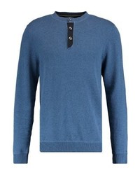Pull à col boutonné bleu Esprit