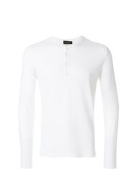 Pull à col boutonné en tricot blanc