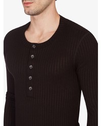 Pull à col boutonné noir Dolce & Gabbana