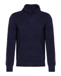 Pull à col châle bleu marine J.Crew