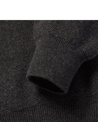 Pull à col châle en tricot gris foncé Brioni