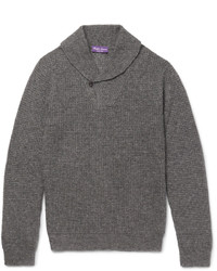 Pull à col châle en tricot gris