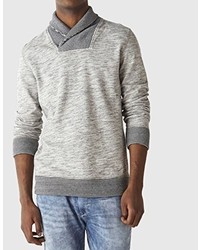 Pull à col châle gris Celio