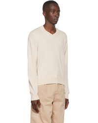 Pull à col en v beige Acne Studios