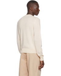 Pull à col en v beige Acne Studios