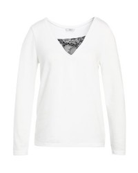 Pull à col en v blanc Only