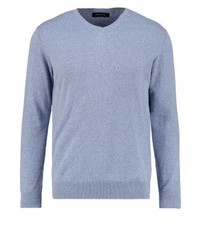 Pull à col en v bleu clair Cortefiel