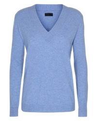 Pull à col en v bleu clair DAY