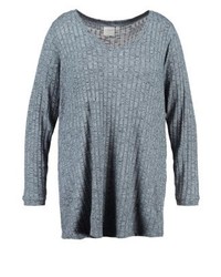 Pull à col en v bleu clair Junarose