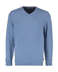 Pull à col en v bleu clair Kitaro