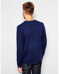 Pull à col en v bleu marine Asos