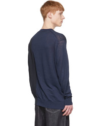 Pull à col en v bleu marine Comme des Garcons Homme