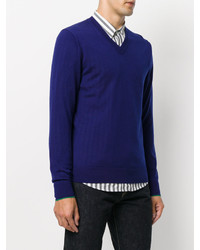 Pull à col en v bleu marine Paul Smith