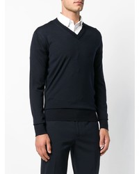 Pull à col en v bleu marine Tom Ford