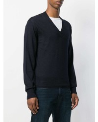 Pull à col en v bleu marine Tom Ford