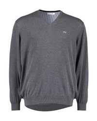 Pull à col en v bleu Lacoste