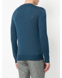 Pull à col en v bleu Cerruti 1881