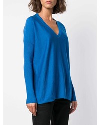 Pull à col en v bleu Snobby Sheep