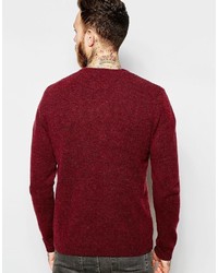 Pull à col en v bordeaux Asos