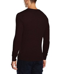 Pull à col en v bordeaux JACK & JONES PREMIUM