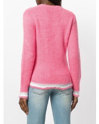 Pull à col en v fuchsia MSGM