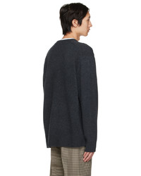 Pull à col en v gris foncé Acne Studios