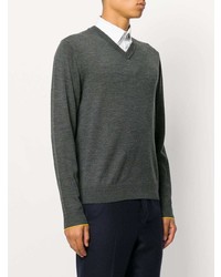 Pull à col en v gris Ps By Paul Smith