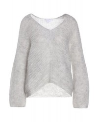 Pull à col en v gris Escada