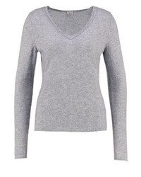 Pull à col en v gris FTC