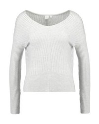 Pull à col en v gris Gap