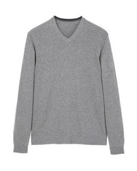 Pull à col en v gris Mango