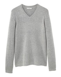 Pull à col en v gris Mango