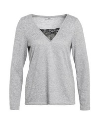 Pull à col en v gris Only