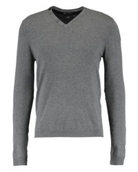 Pull à col en v gris Redskins