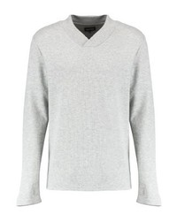 Pull à col en v gris YOURTURN