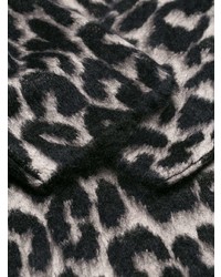 Pull à col en v imprimé léopard noir et blanc Stella McCartney